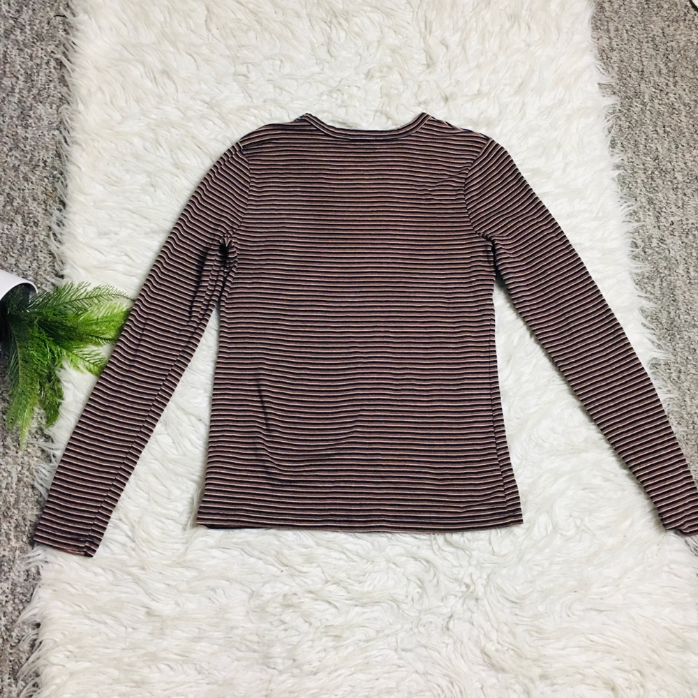 A New Day Stripes Long Sleeve Tee Top Size Medium - Picture 7 of 9